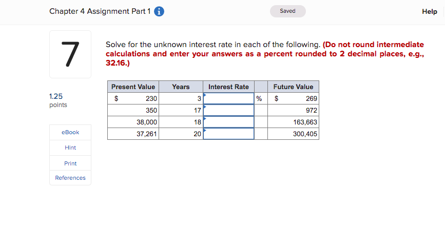 Solved Chapter 4 Assignment Part 1 0 Saved Help 7 Solve for | Chegg.com