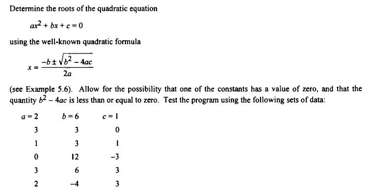 Solved Determine the roots of the quadratic equation | Chegg.com