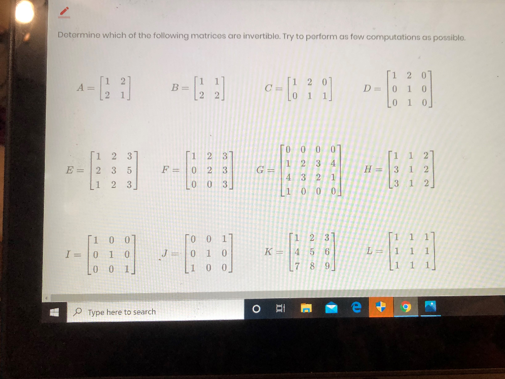 Solved Determine which of the following matrices are | Chegg.com