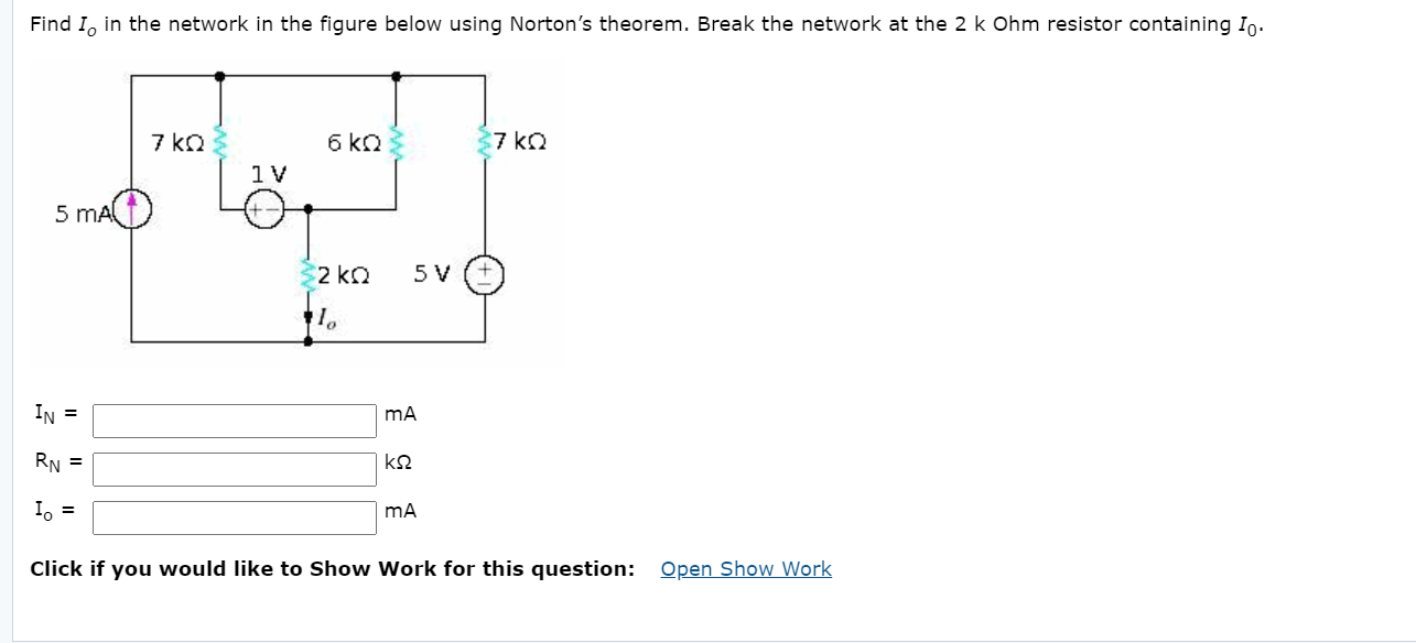 Solved Find I, in the network in the figure below using | Chegg.com