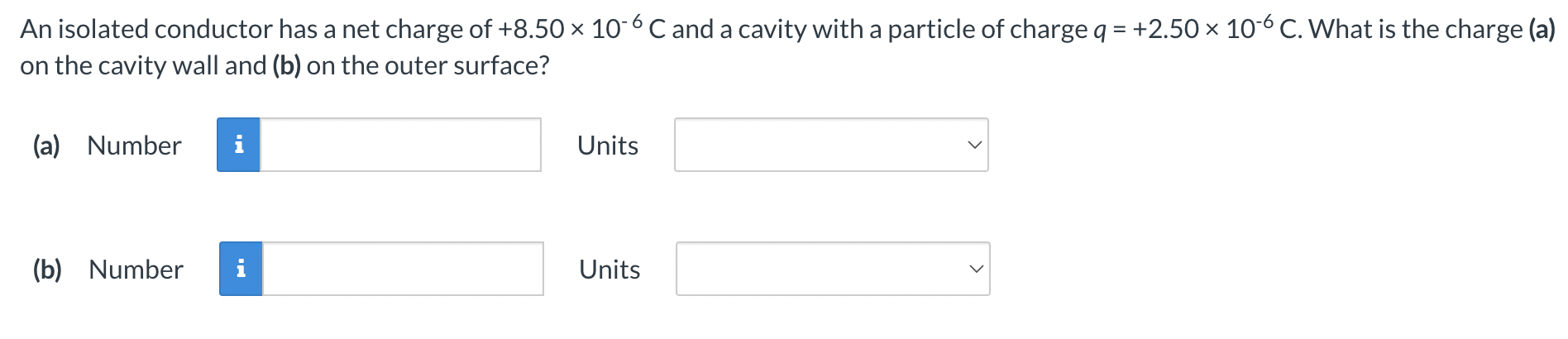 Solved a An isolated conductor has a net charge of +8.50 x | Chegg.com