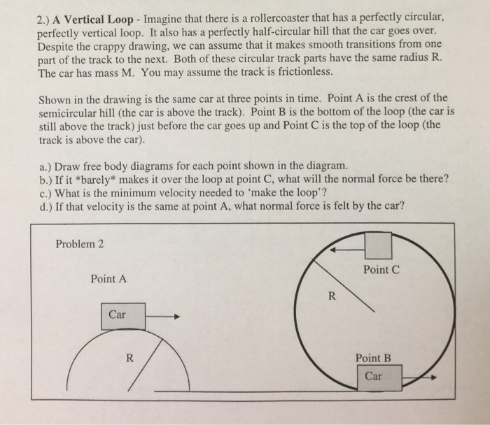 Solved 2.) A Vertical Loop Imagine that there is a | Chegg.com