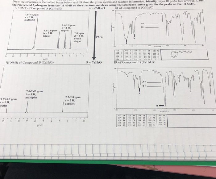 Solved arrows). Labe Identify major IR peaks (see Draw the | Chegg.com