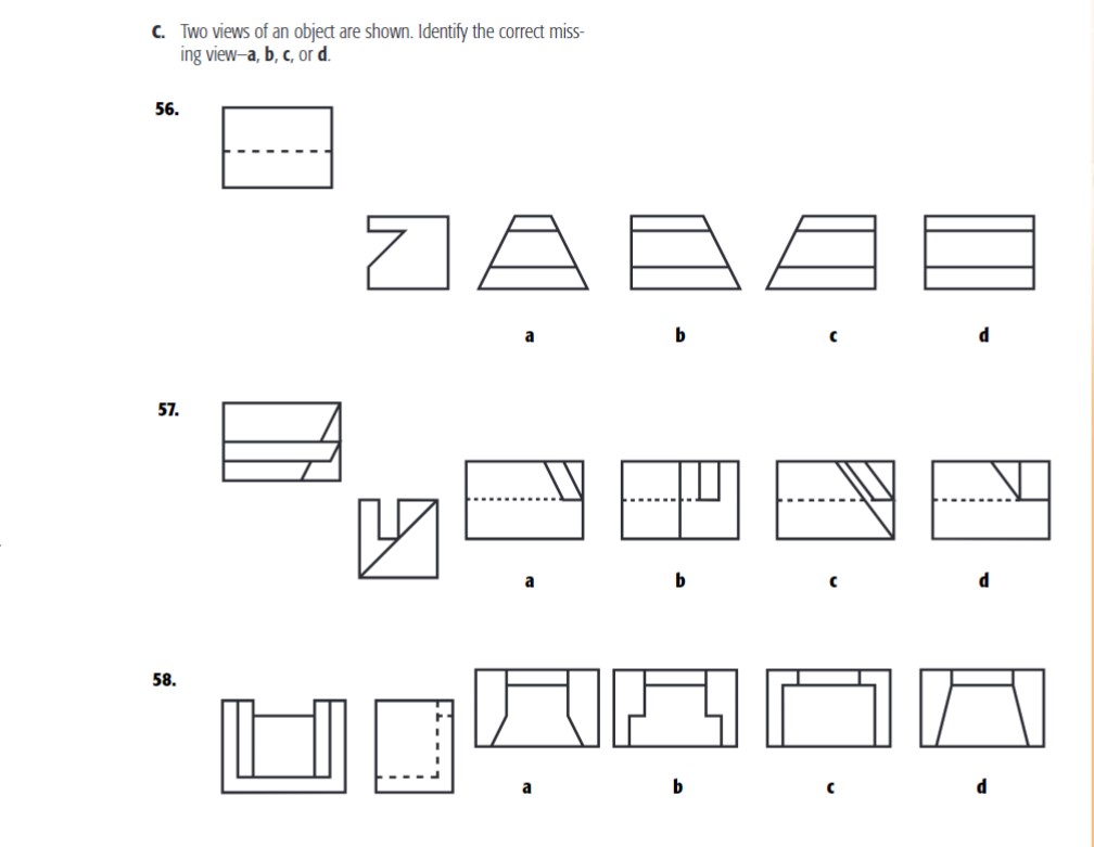 Solved C. Two views of an object are shown. Identify the | Chegg.com