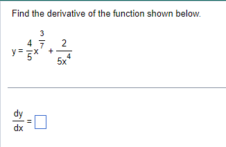 Solved Find the first derivative of the function shown | Chegg.com