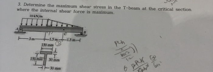 Determine The Maximum Shear Stress In T Beam At Critical Section - The ...