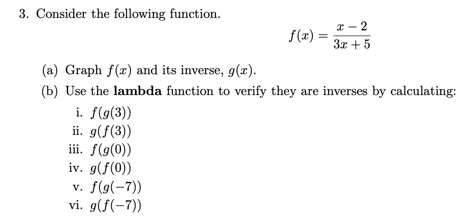 Solved 3 Consider The Following Function F X 2 3x Chegg Com