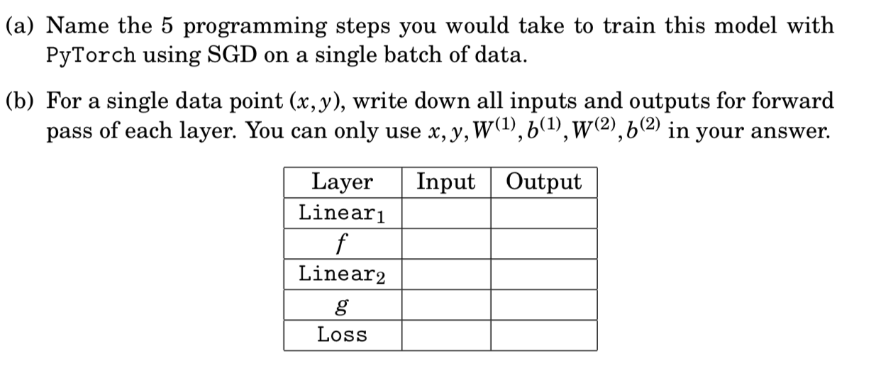 Solved 1 Two-Layer Neural Network You are given the | Chegg.com