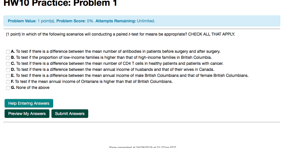 Solved HW10 Practice: Problem 1 Problem Value: 1 point(s). | Chegg.com