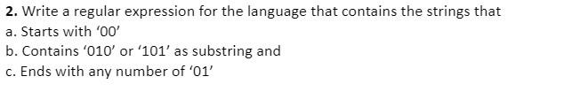 Solved 2. Write a regular expression for the language that | Chegg.com