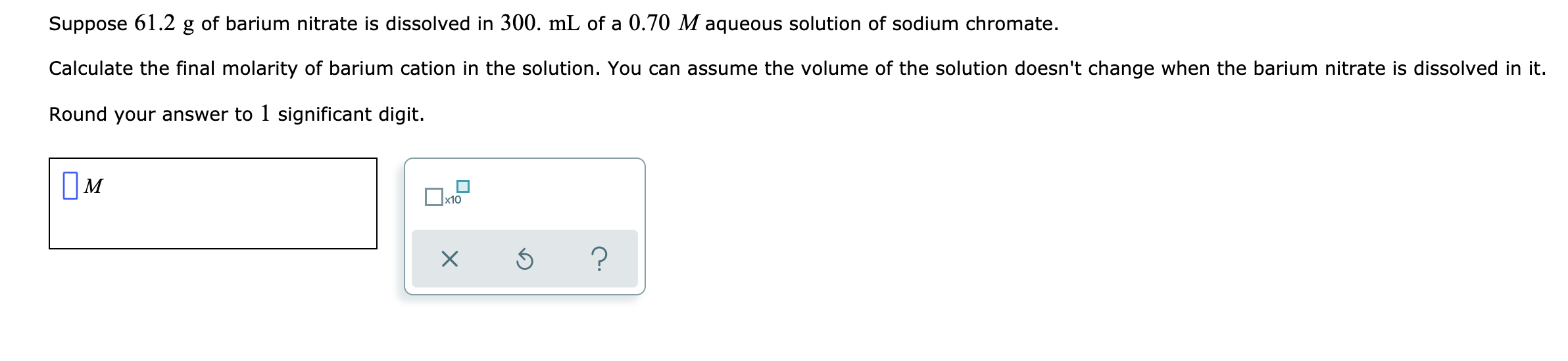 Solved Suppose 61.2 g of barium nitrate is dissolved in 300. | Chegg.com