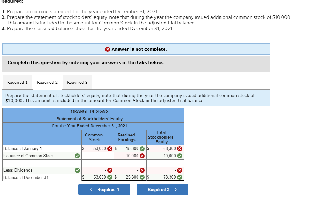 Solved Required Prepare an statement for the year