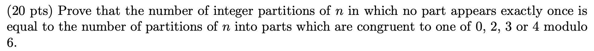 Solved Prove that the number of integer partitions of n in | Chegg.com
