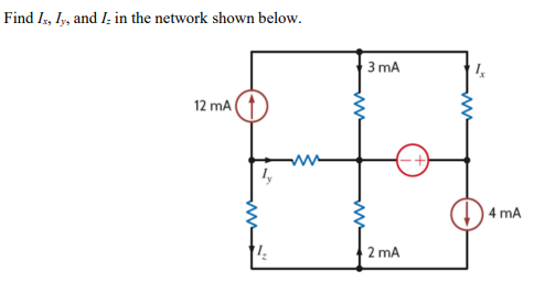 Solved Find Ix, Iy, and I in the network shown below. 12 mA | Chegg.com