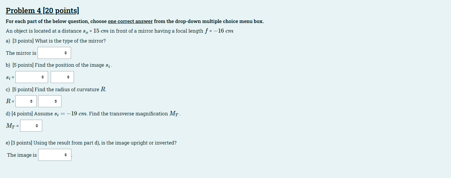 Solved Problem 4 (20 points) For each part of the below | Chegg.com