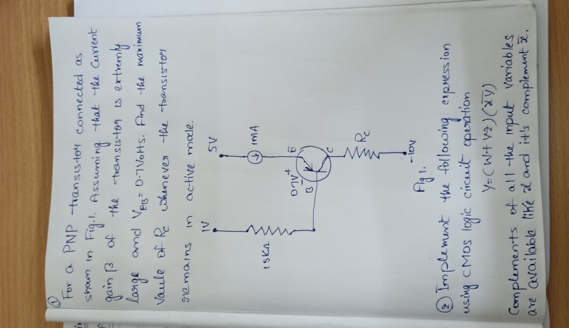 Solved For a PNP transistor connected as shown in Fig.1. | Chegg.com