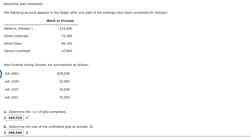 Solved Recording jobs completed The following account