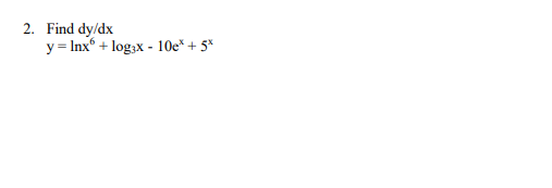 \( y=\ln x^{6}+\log _{3} x-10 e^{x}+5^{x} \)