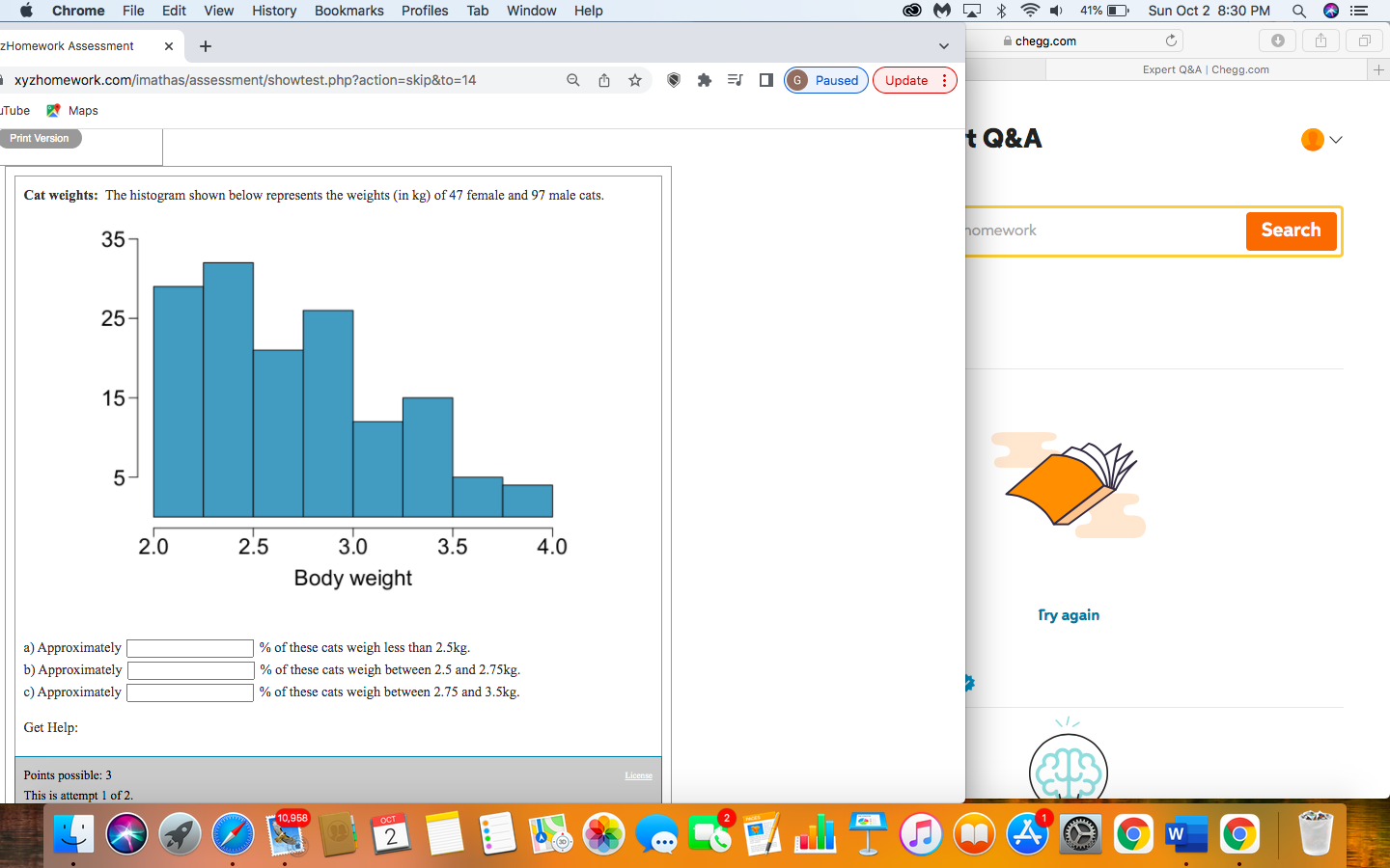 Cat Weights: The Histogram Shown Below Represents The | Chegg.com