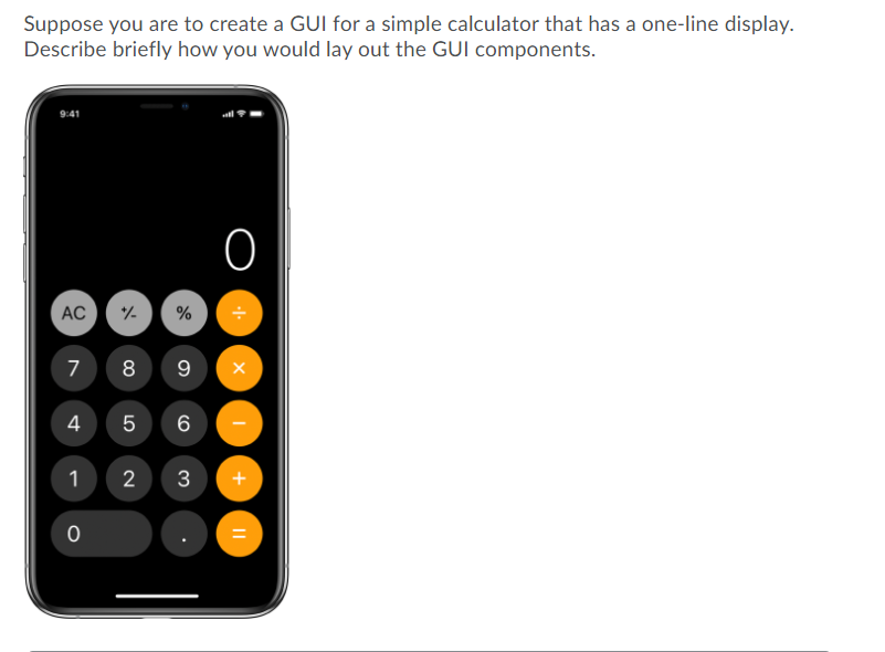 Solved Suppose you are to create a GUI for a simple | Chegg.com