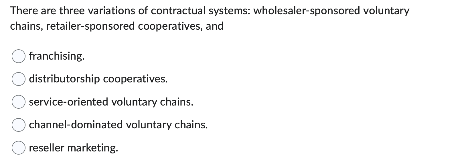 Solved There are three variations of contractual systems