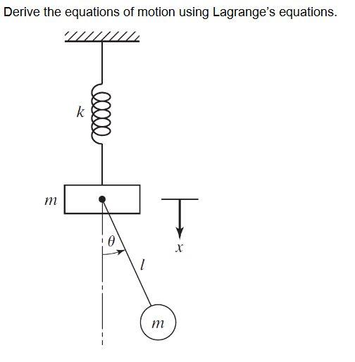 Solved Derive the equations of motion using Lagrange's | Chegg.com