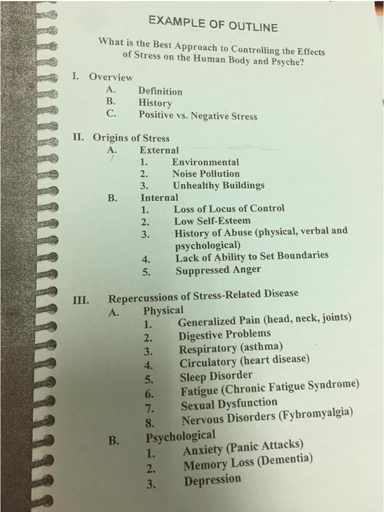 Topical Out Line Research Example Solved Do an outline of a research topic called