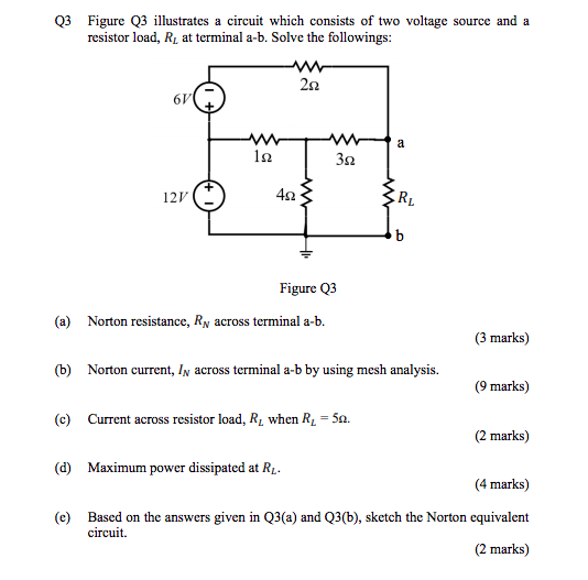 Solved Q3 Figure Q3 illustrates a circuit which consists of | Chegg.com