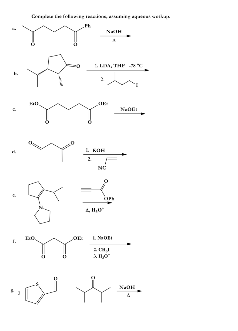 Solved Complete the following reactions, assuming aqueous | Chegg.com