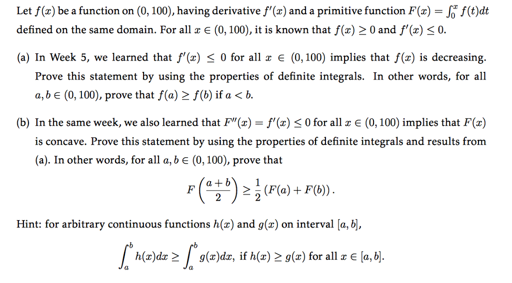 Solved Let f(x) be a function on (0, 100), having derivative | Chegg.com
