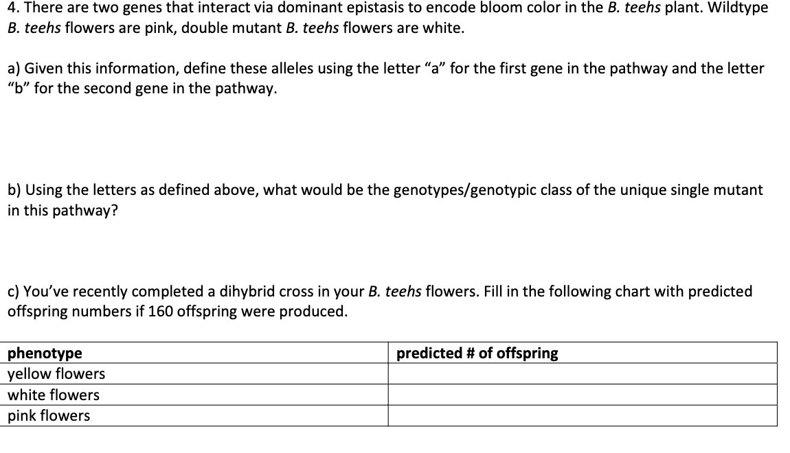 Solved 4. There Are Two Genes That Interact Via Dominant | Chegg.com