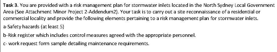 Solved Task 3. You are provided with a risk management plan | Chegg.com