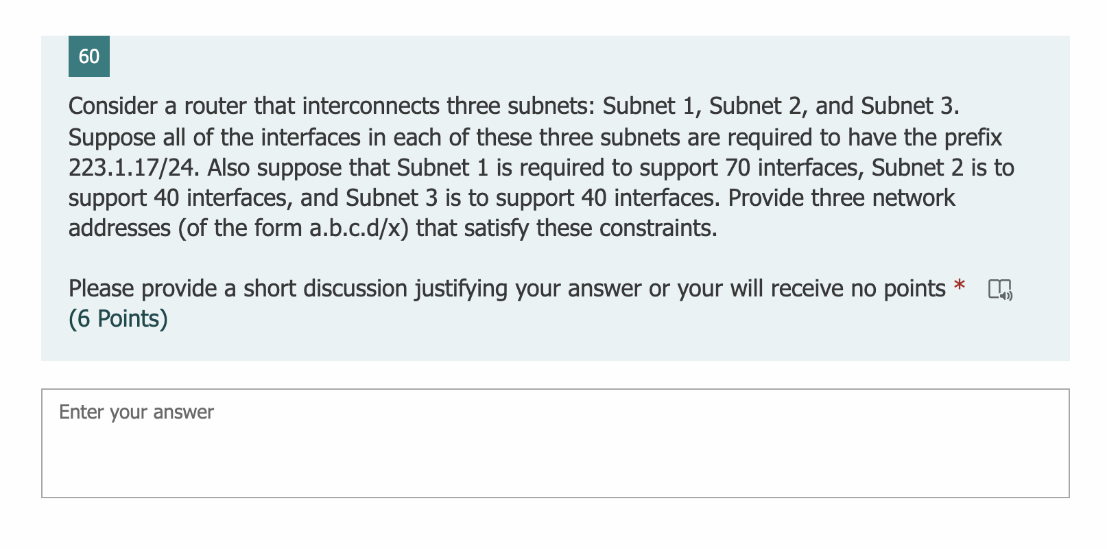 Solved 60 Consider a router that interconnects three | Chegg.com