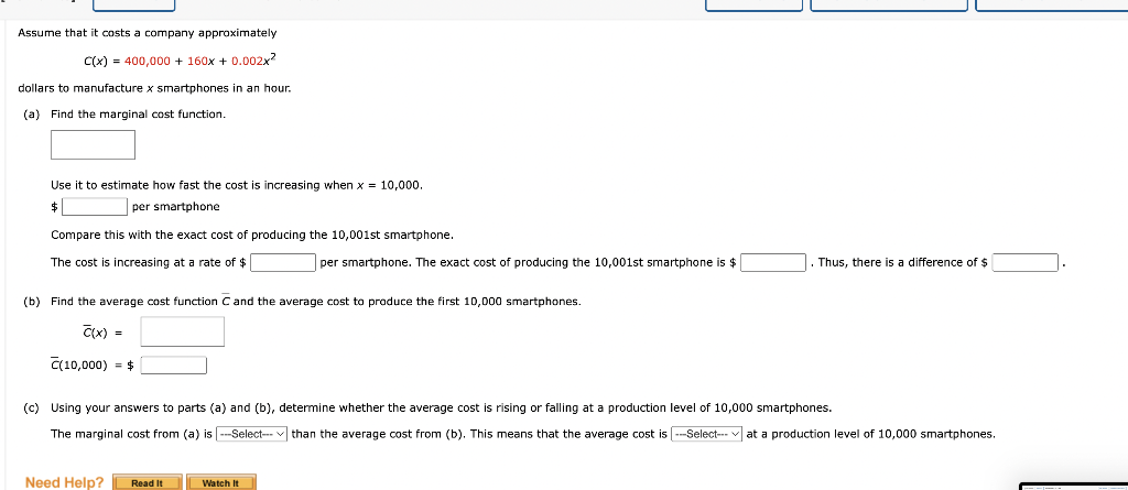 Solved Assume that it costs a company approximately | Chegg.com