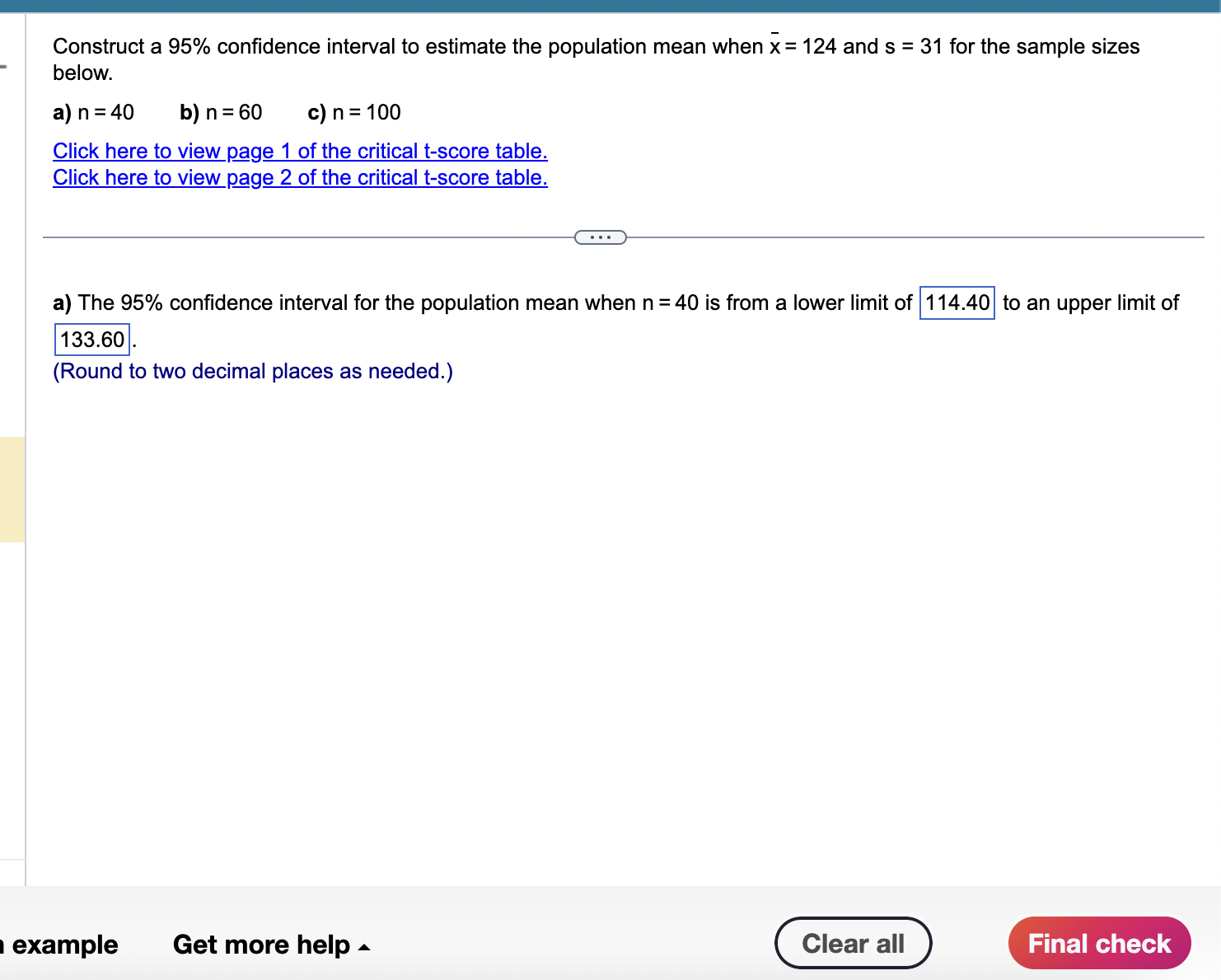 Solved Construct A \95 Confidence Interval To Estimate The | Chegg.com