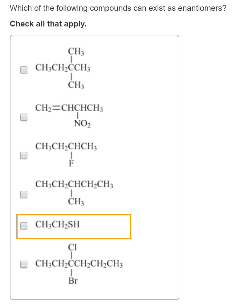 Solved Which of the following compounds can exist as | Chegg.com