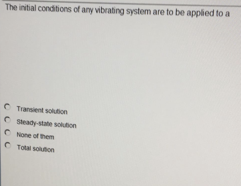 Solved The initial conditions of any vibrating system are to | Chegg.com