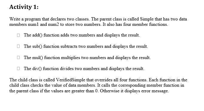 Solved NOTE : do it in oop java by using software of | Chegg.com