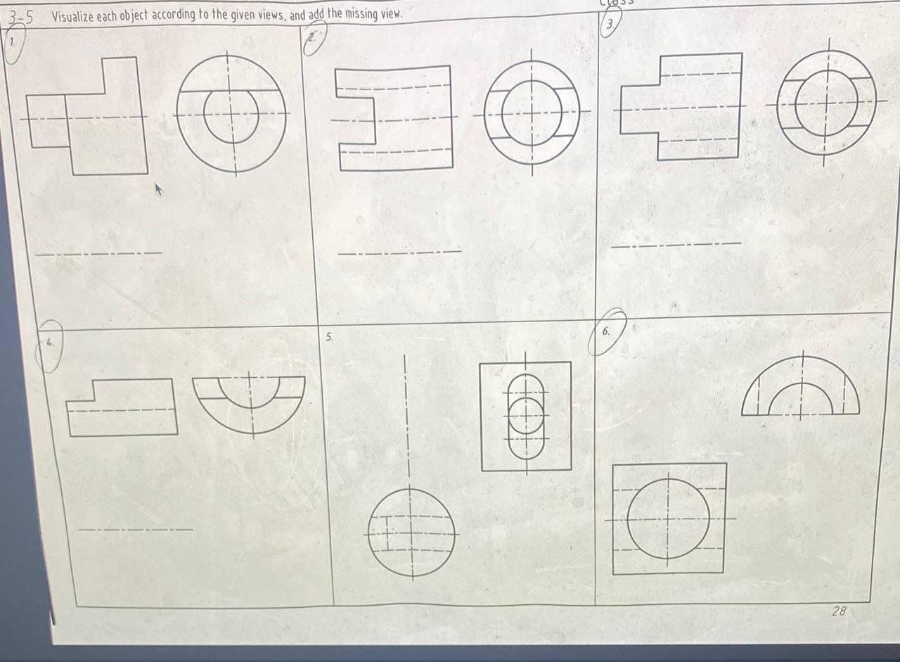 Solved 3-5 Visualize each object according to the given | Chegg.com