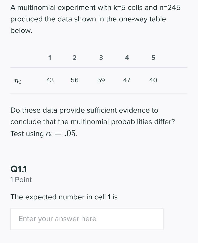a multinomial experiment with