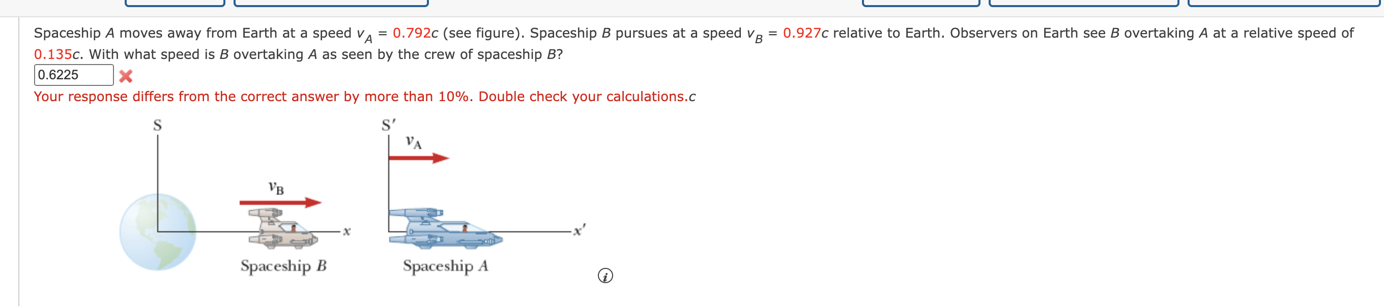 Solved 0.135c. With What Speed Is B Overtaking A As Seen By | Chegg.com