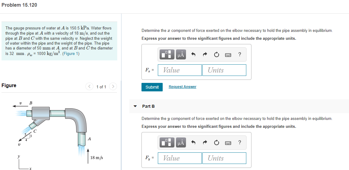 Solved Problem 15.120 The Gauge Pressure Of Water At A Is | Chegg.com