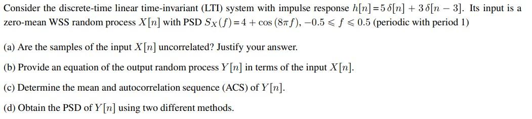 Consider The Discrete-time Linear Time-invariant | Chegg.com