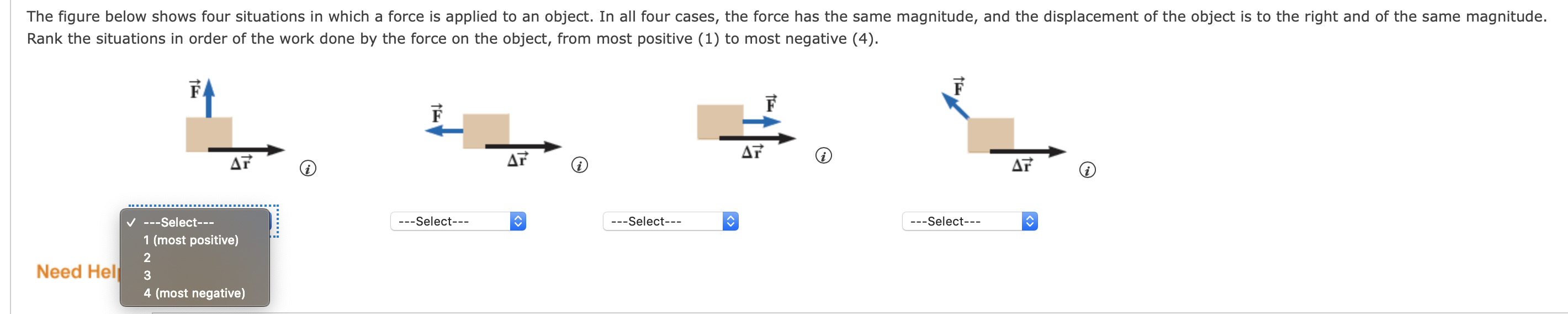 Solved The figure below shows four situations in which a | Chegg.com