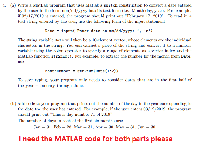 Solved 4. (a) Write a MatLab program that uses Matlab's | Chegg.com