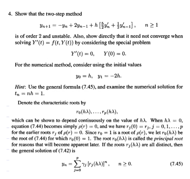 Solved 4. Show that the two-step method | Chegg.com