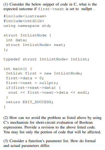 Solved (1) Consider the below snippet of code in C, what is | Chegg.com