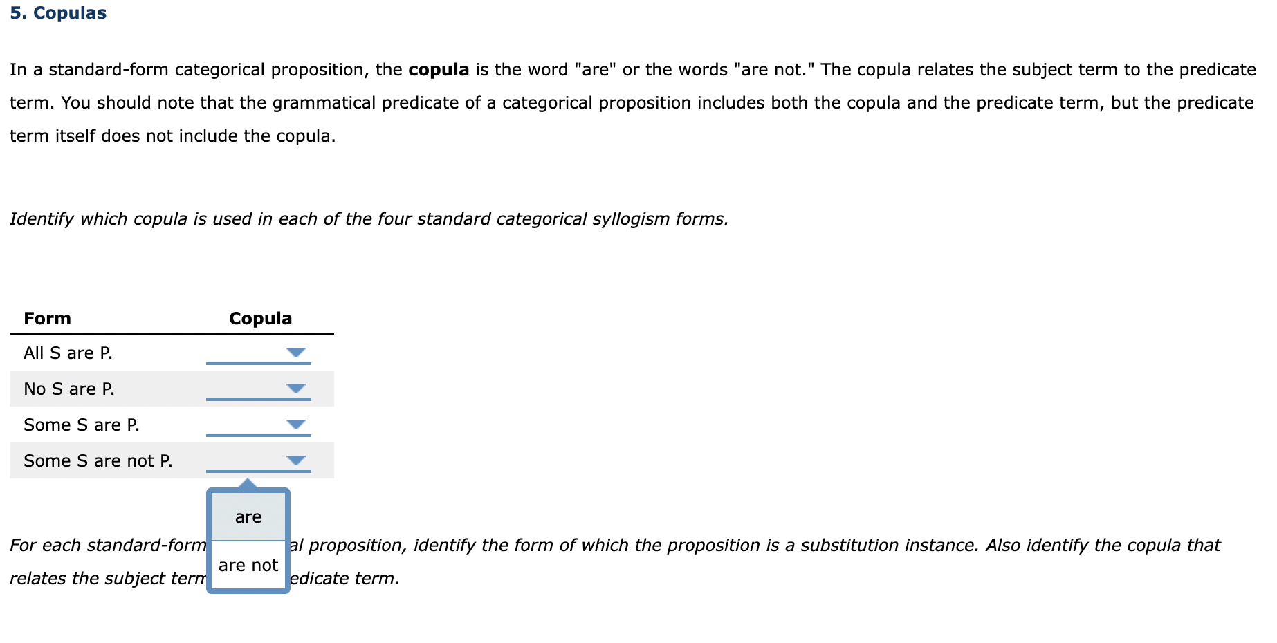 Solved In a standardform categorical proposition, the