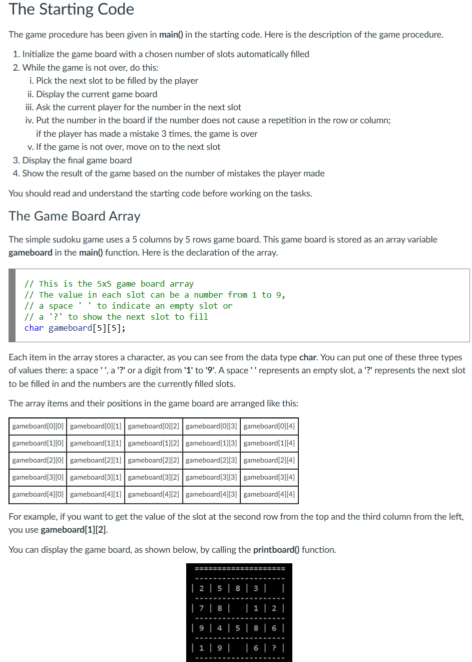 Solved Please write a Sudoku game in C, and the specific