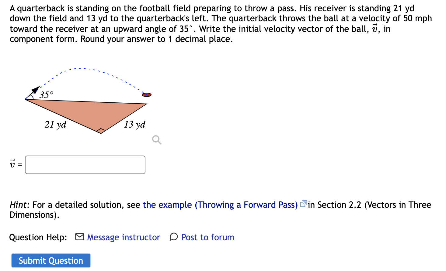 Solved A quarterback is standing on the football field